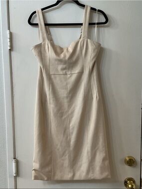 Guess Cream Square-Neck Midi Dress